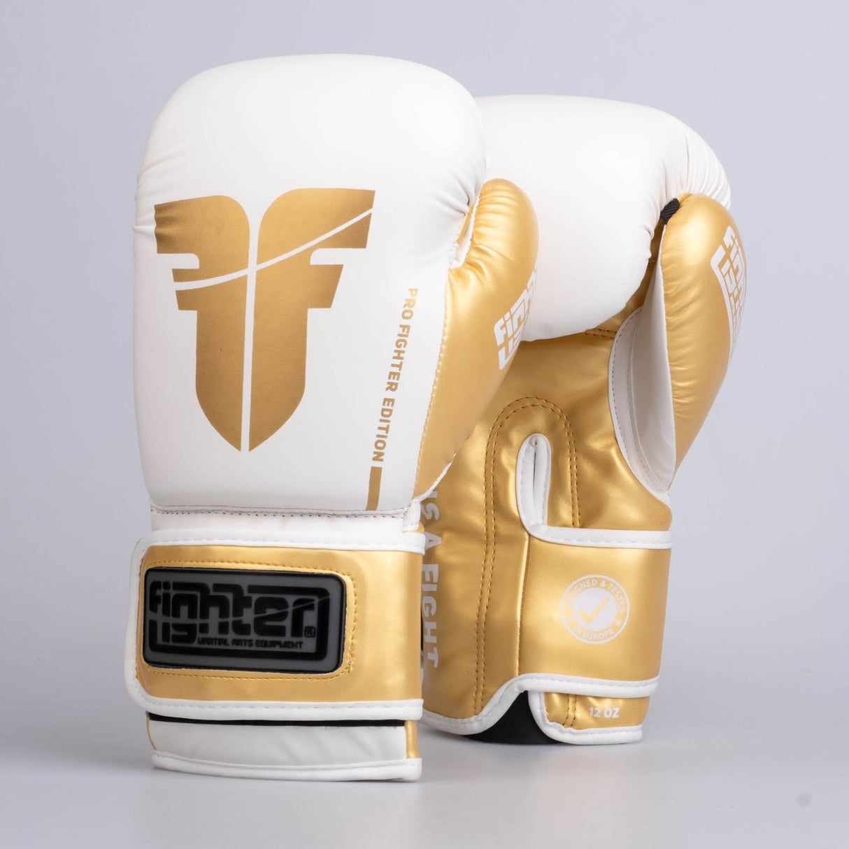 Fighter Boxhandschuhe Training PU - weiß/gold, FBG-TRP-002