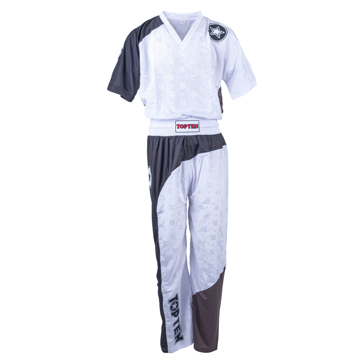 TOP TEN Kickboxing Uniform Bow - black/gray/white, 16841-19