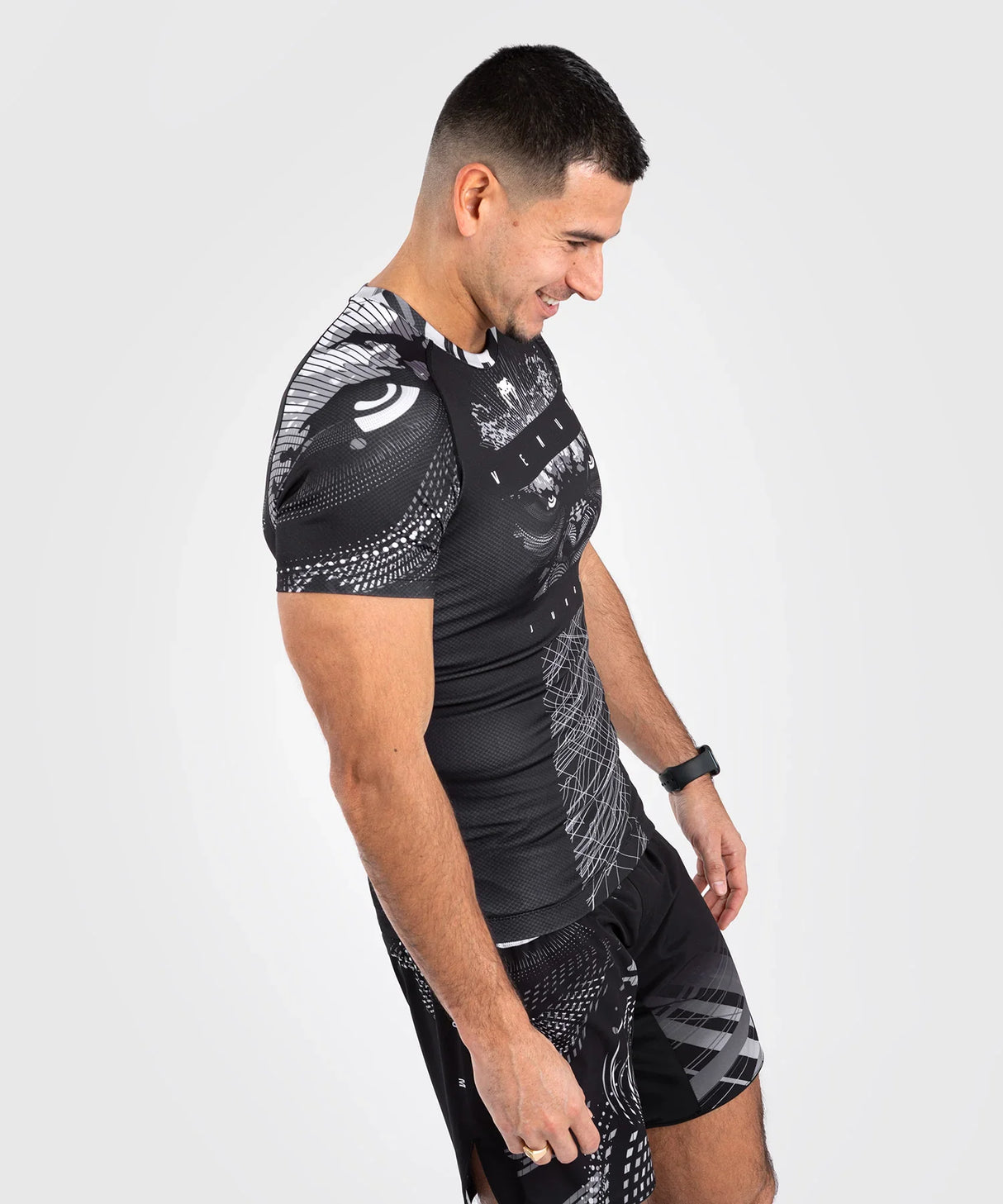 Venum Gorilla Jungle Short-Sleeve Rashguard, black/white - VENUM-05077-108