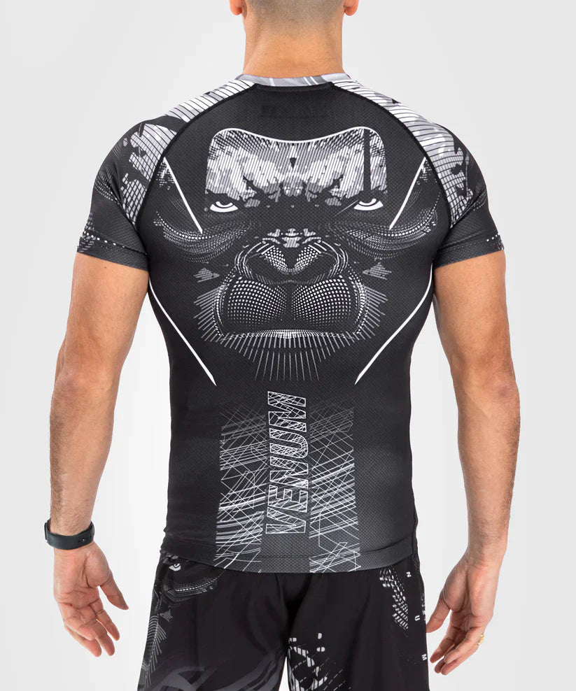 Venum Gorilla Jungle Short-Sleeve Rashguard, black/white - VENUM-05077-108