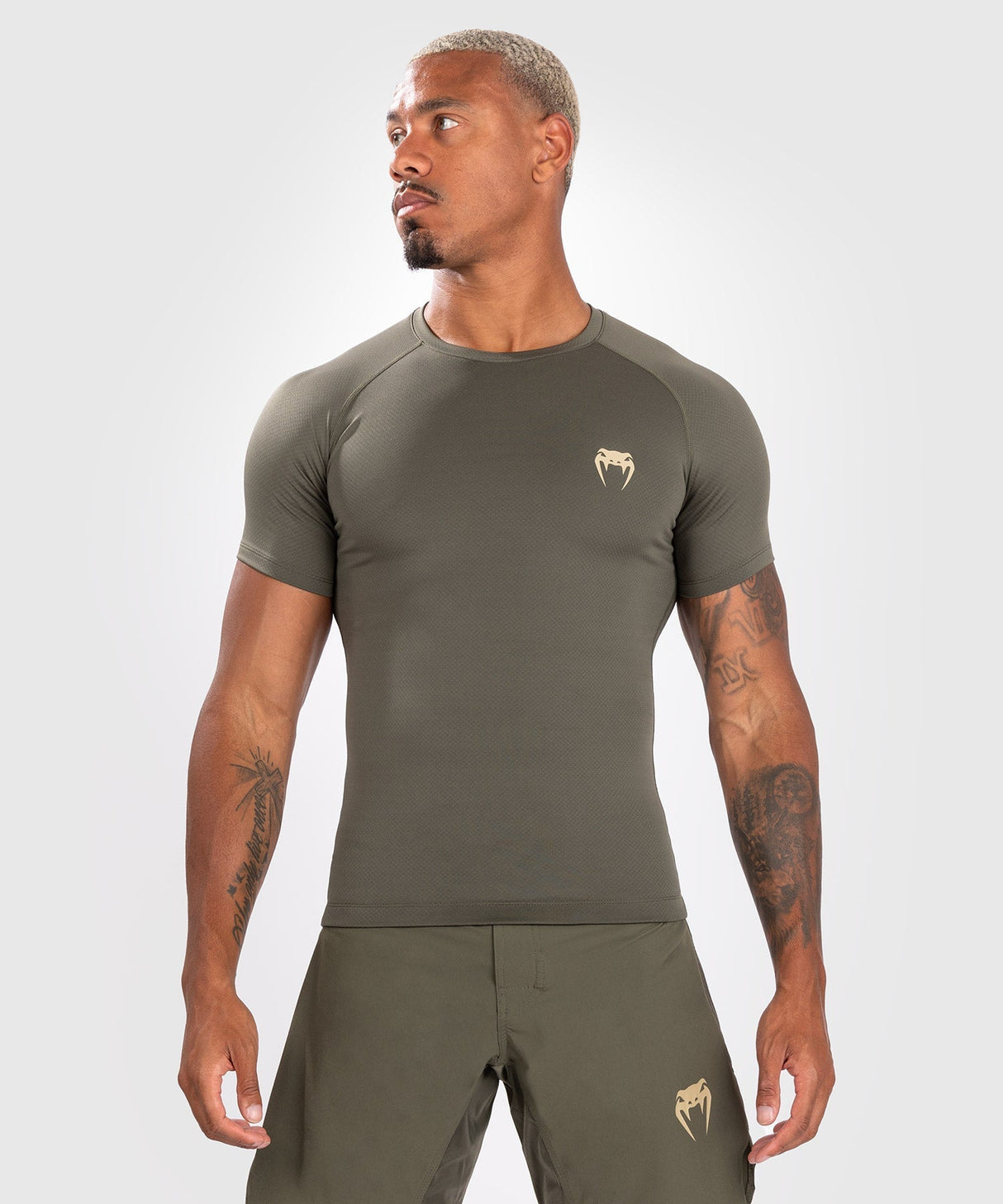 Venum Contender Short Sleeve Rashguard - khaki, VENUM-05160-015