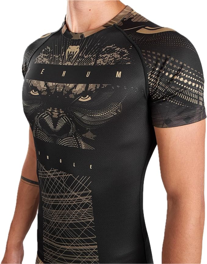 Rashguard Venum Gorilla Jungle manches courtes - noir/beige, VENUM-05077-228