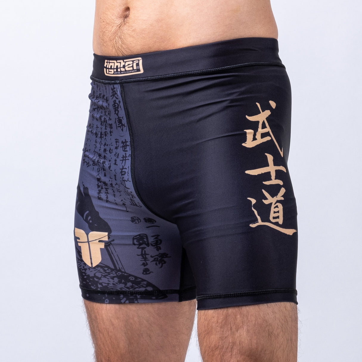 Fighter MMA Compression Shorts Samurai - black/gold, FCSM-01-SAM