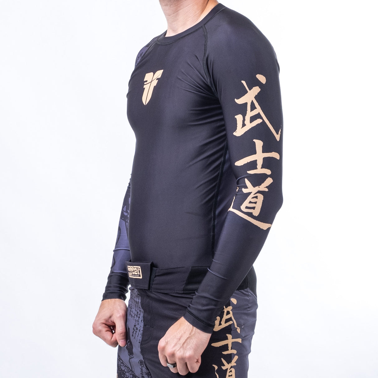 Fighter Rashguard Samurai with Long Sleeves - black/gold, FRSG-SAM-01-LS