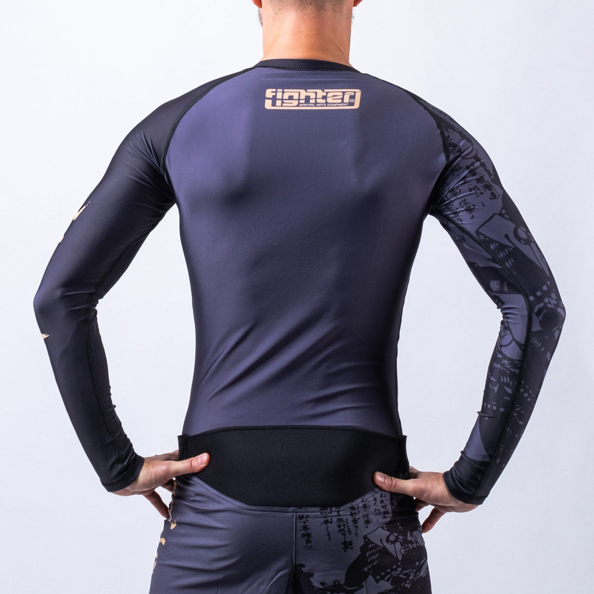 Fighter Rashguard Samurai with Long Sleeves - black/gold, FRSG-SAM-01-LS