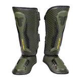 Fighter Shinguards Thai Ergo - khaki/black, FSG-004ND2