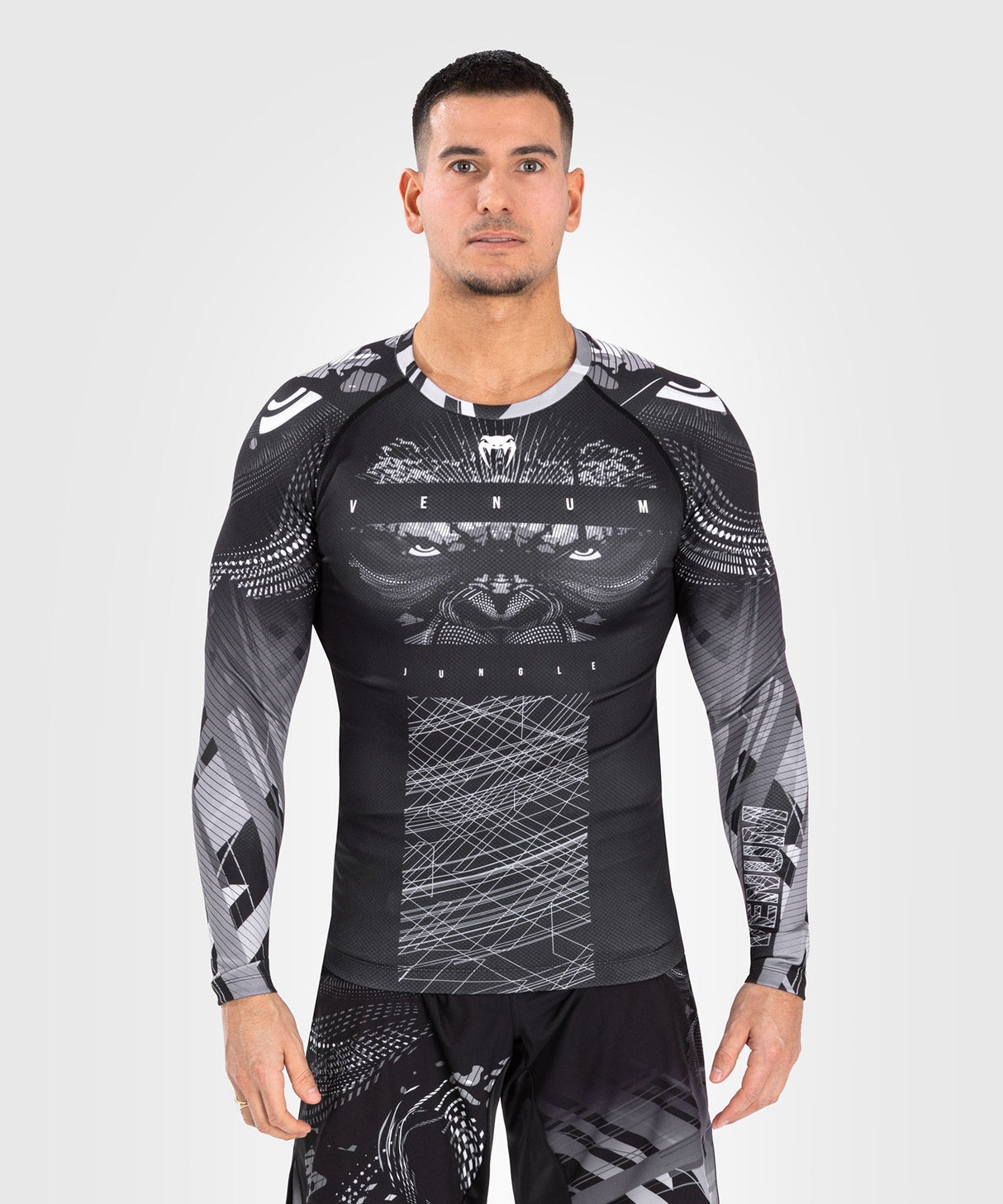 Venum Gorilla Jungle Long-Sleeve Rashguard - black/white, VENUM-05078-108