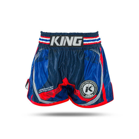 King Classic Muay Thai Shorts - blau/rot, KPB FLAG 2