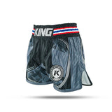 King Classic Muay Thai Shorts - schwarz/grau, KPB FLAG 1