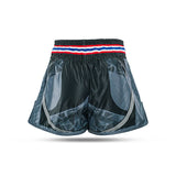 King Classic Muay Thai Shorts - schwarz/grau, KPB FLAG 1