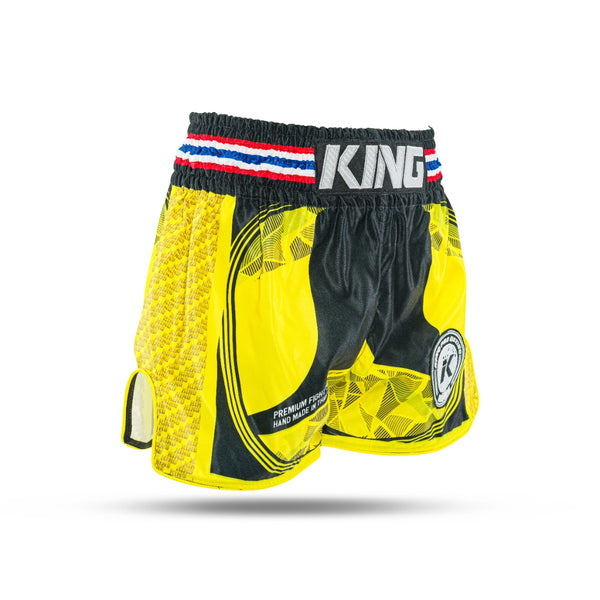 Short de Muay Thai King Classic - jaune/noir, KPB FLAG 3