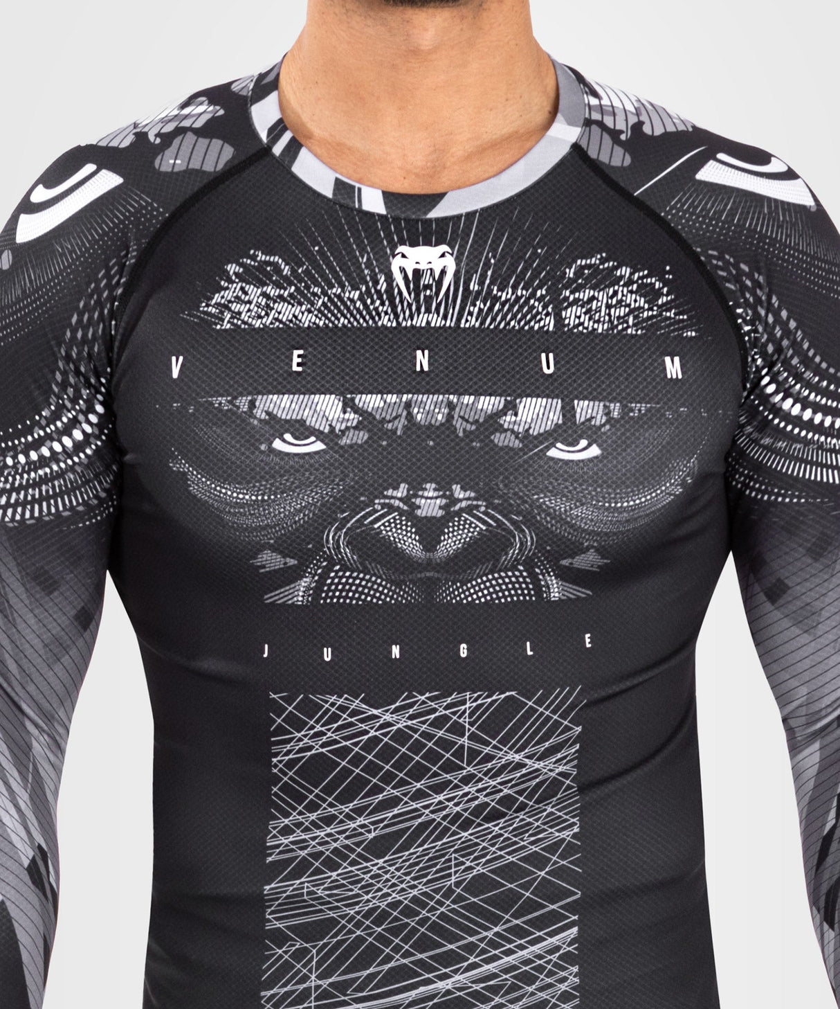 Venum Gorilla Jungle Long-Sleeve Rashguard - black/white, VENUM-05078-108