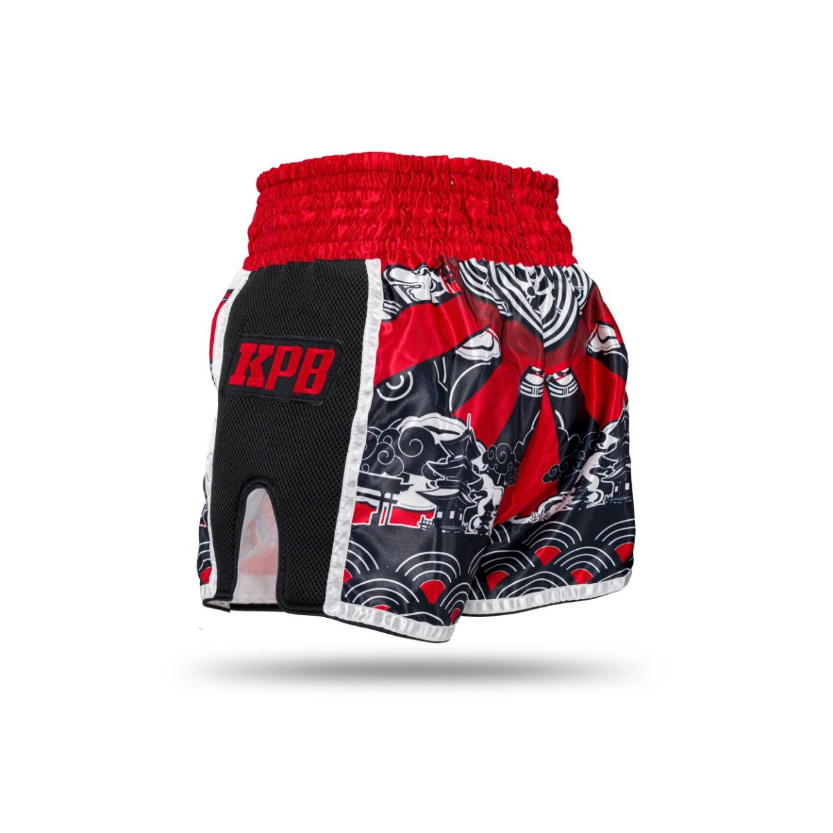 King Muay Thai Shorts HANYA - black/red,  KPB/HANYA RD