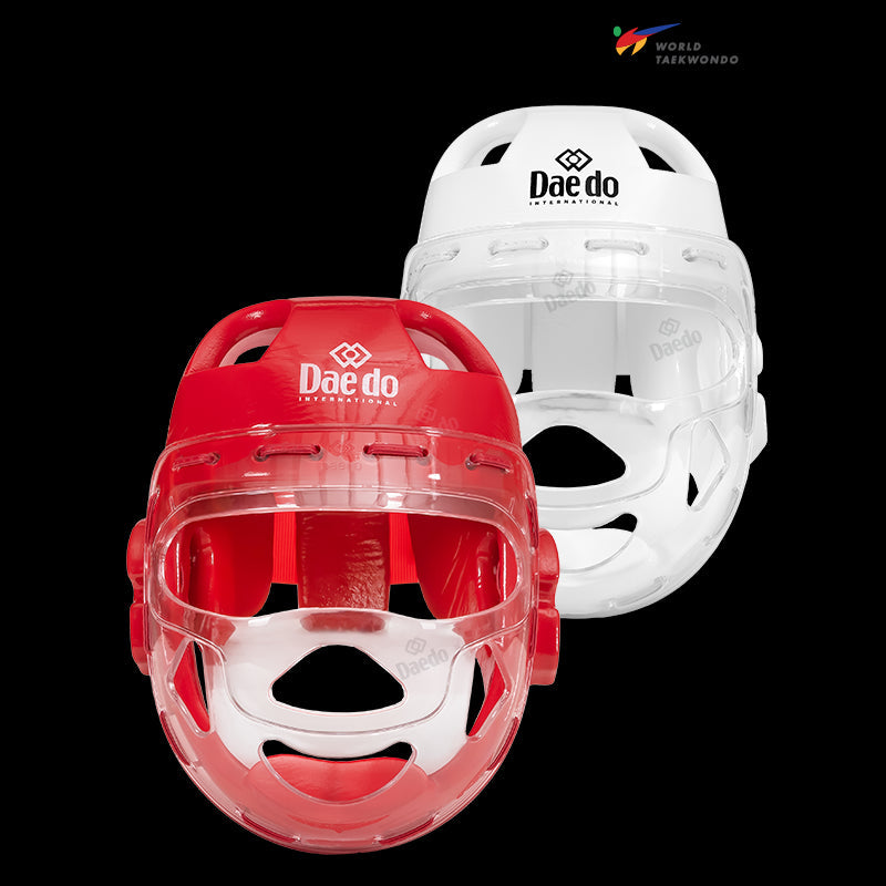 Daedo Taekwondo Headguard with Mask WT - white, PRO 20916