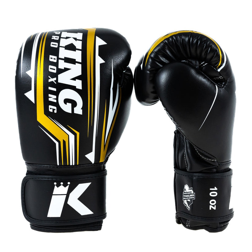 King Pro Boxing Boxing Gloves Spartan 3 - black/gold, KPB/BG SPARTAN 3