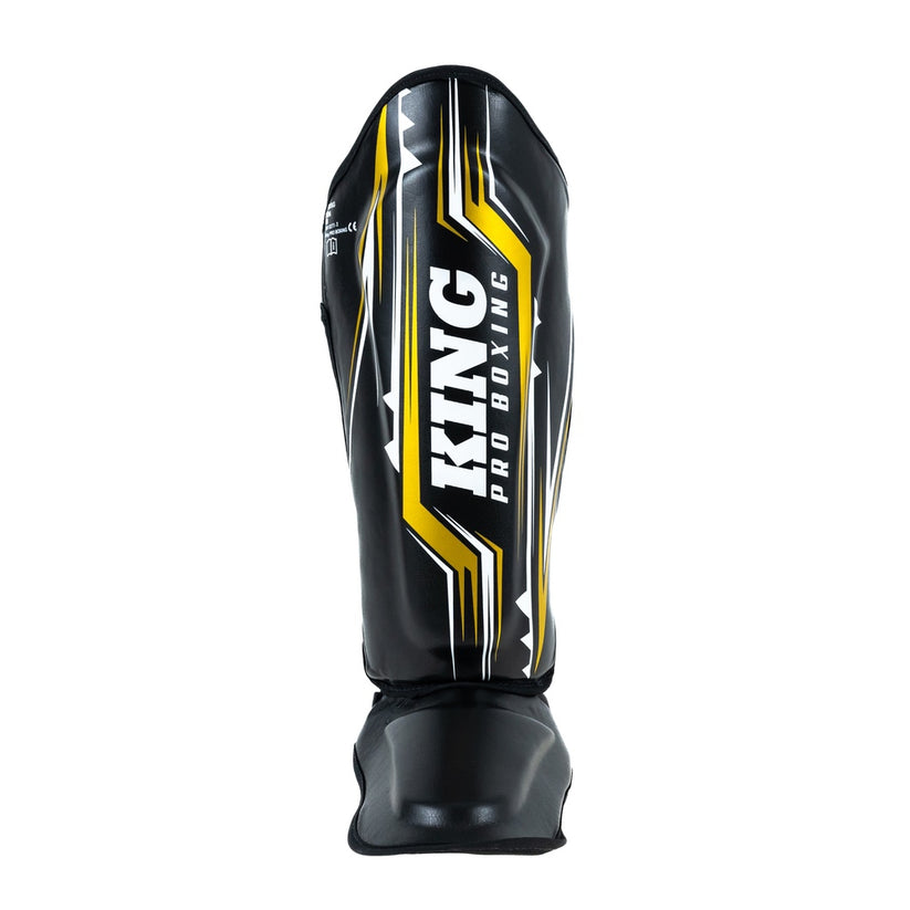 King PRO Boxing Shin Guards Spartan 3 - black/gold, KPB/SG SPARTAN 3