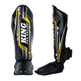 King PRO Boxing Shin Guards Spartan 3 - black/gold, KPB/SG SPARTAN 3