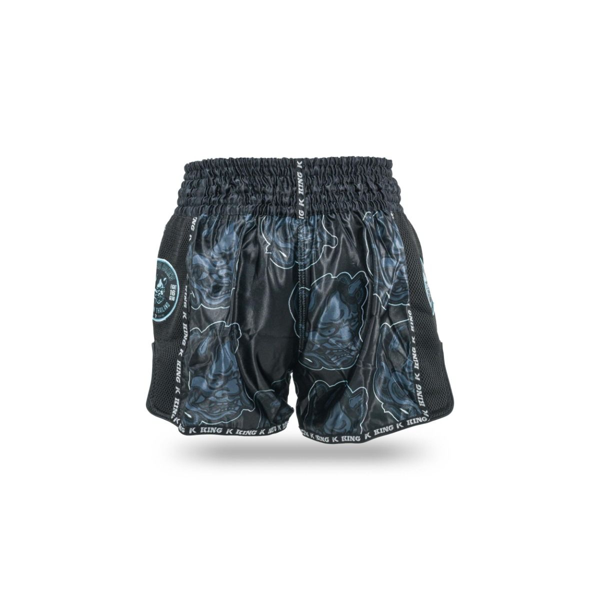 King Muay Thai DEMON Shorts - black/blue, KPB DEMON 3