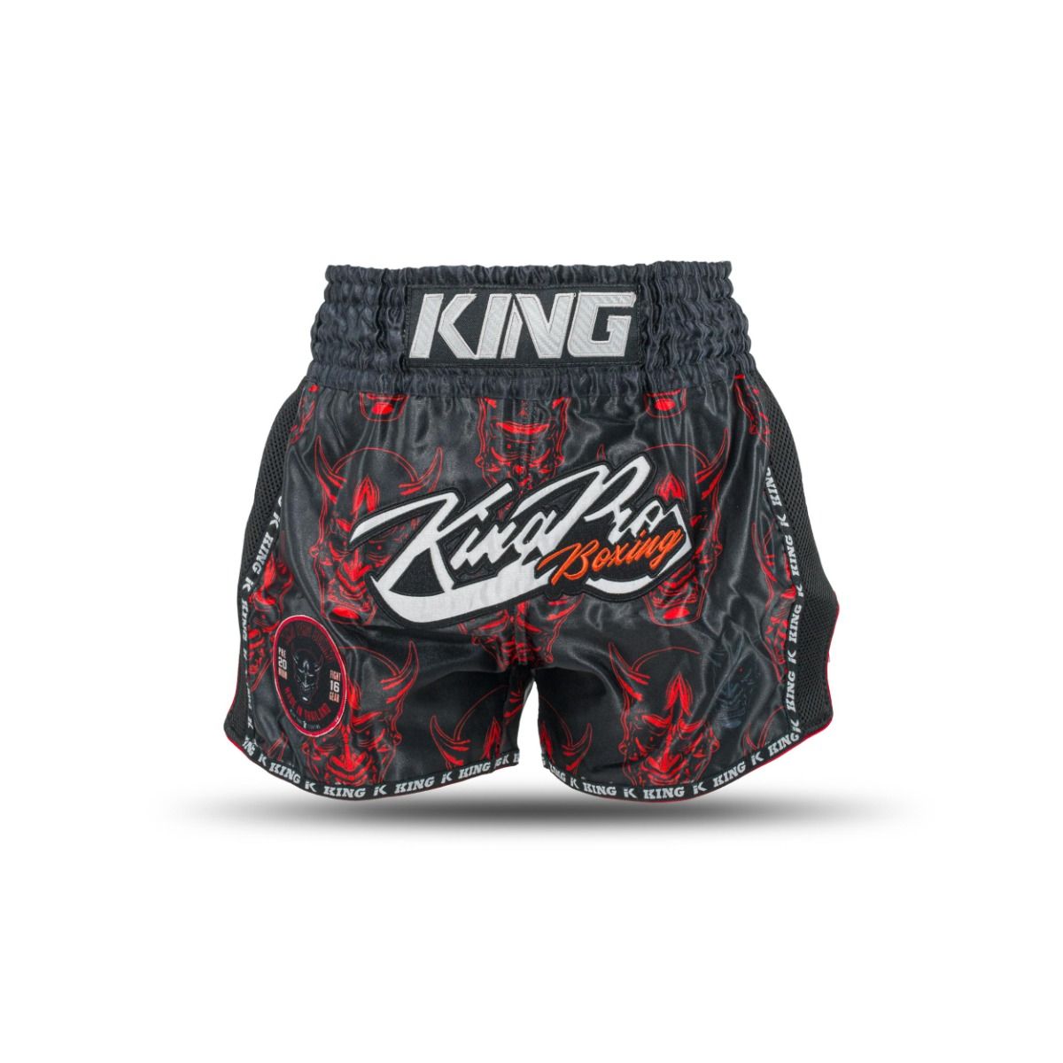 King Muay Thai DEMON Shorts - black/red, KPB DEVIL 4