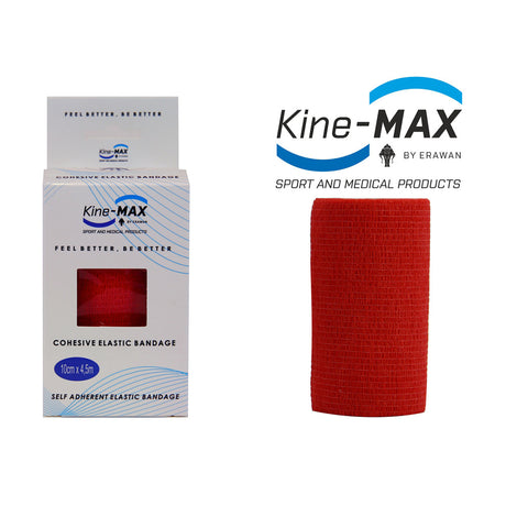 Kine-MAX Bandage élastique auto-agrippant-5cm,7,5cm,10cm - rouge, CEB5RED,CEB7RED,CEB10RED