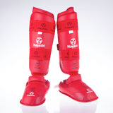 Karate Kickprotector - Cou-de-pied et tibia WKF - rouge, 343-4N