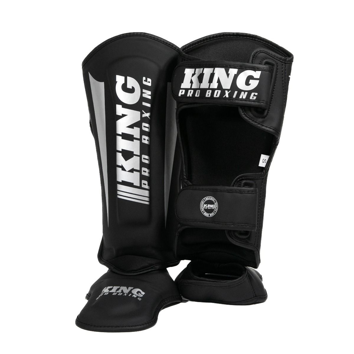 King Pro Protège-tibias de boxe Revo 7 - noir/argent, KPB/SG REVO 7