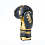 Fighter Boxing Gloves Basic Stripe - black/gold