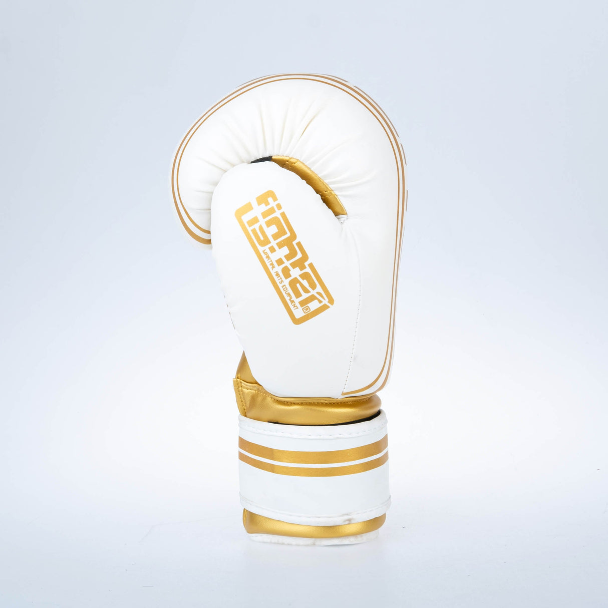 Fighter Boxing Gloves Basic Stripe - white/gold