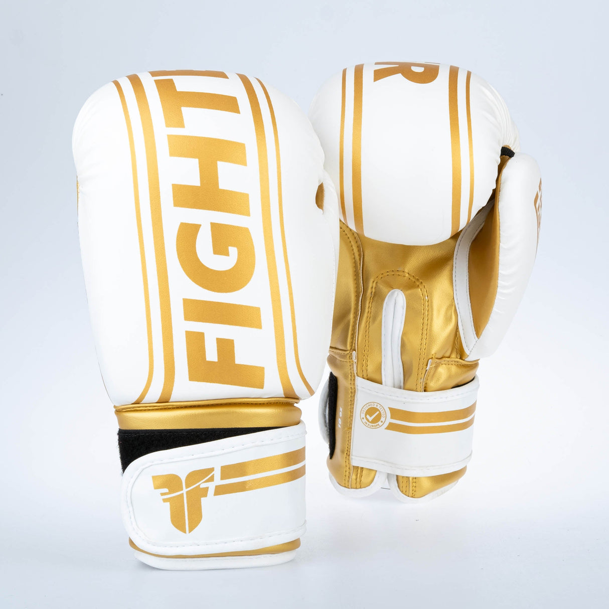 Gants de boxe Fighter Basic Stripe - blanc/or