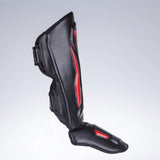 Fighter Shinguards Thai Ergo - black/red, FSG-004BR