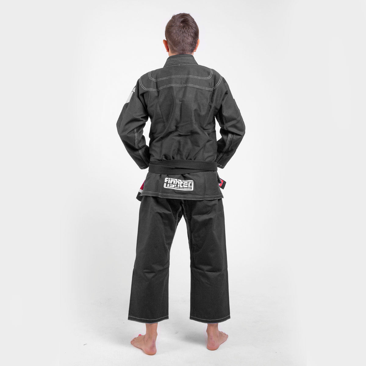 Fighter BJJ Kimono Paille de Riz - ENFANTS - noir, BJJBL-09