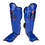 King Pro Boxing Shin Guards - Blue/Black, KPB/SG-6-BLUE/BLK