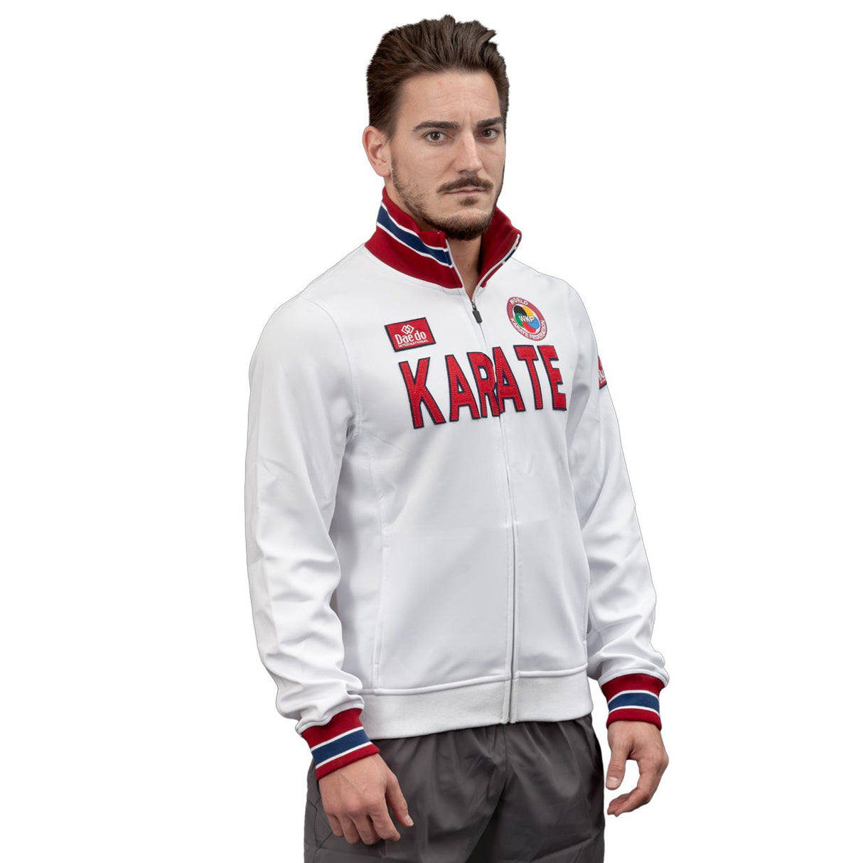 Daedo Slim Karate Jacket- white/red, CH2221