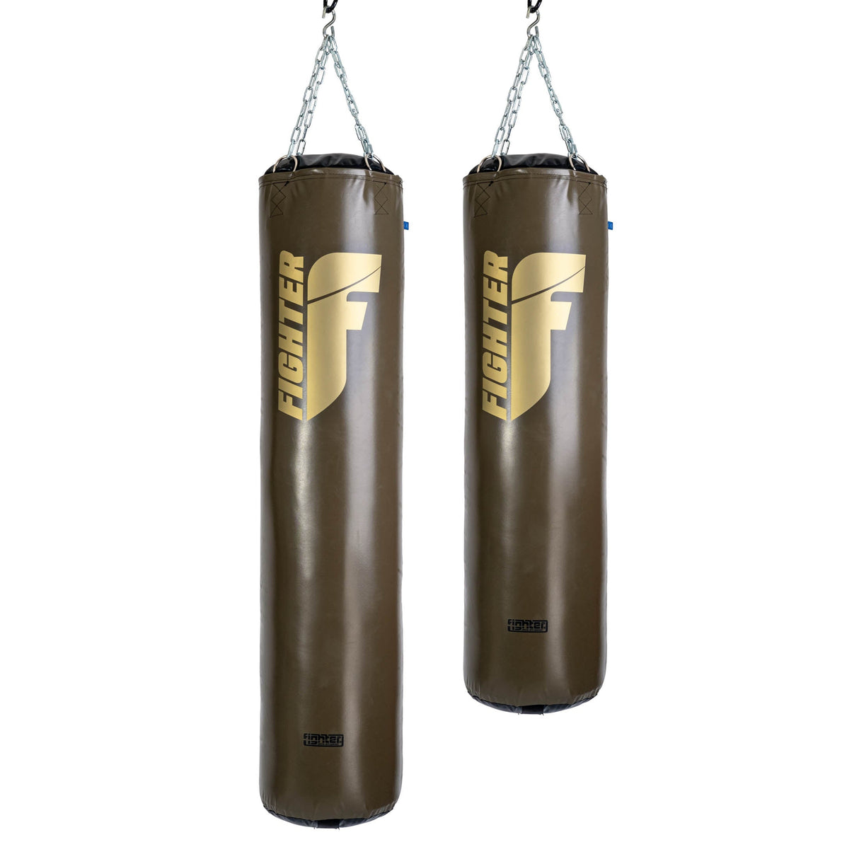 Sac de boxe Fighter Professional - kaki/or, 150 cm et 180 cm ; diamètre 36cm