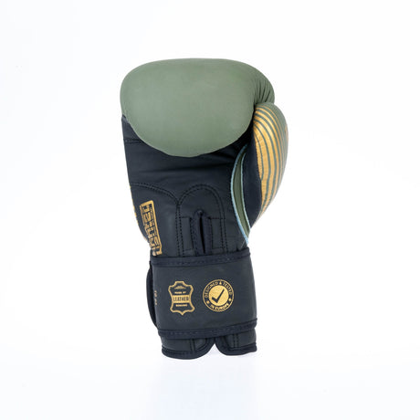 Fighter Boxhandschuhe SPLIT Stripes - khaki/gold