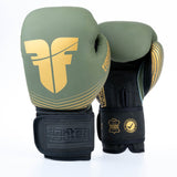 Fighter Boxhandschuhe SPLIT Stripes - khaki/gold