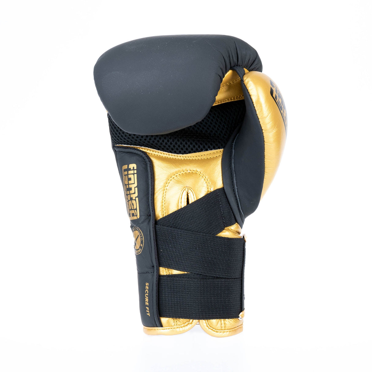 Fighter Boxing Gloves Secure Fit - black/gold