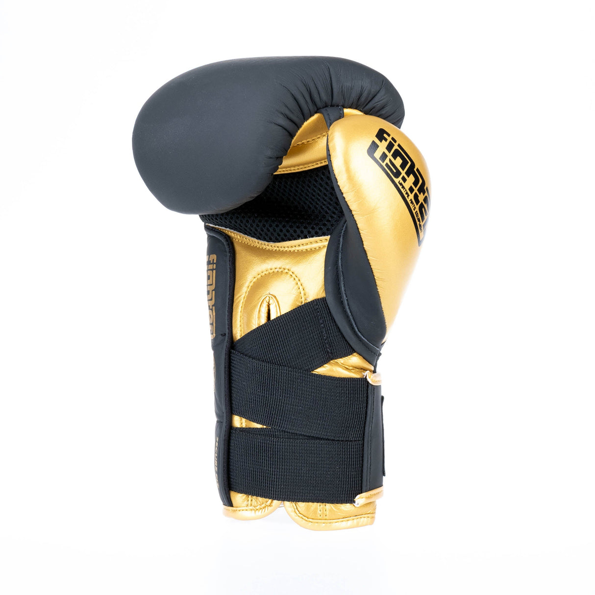 Fighter Boxing Gloves Secure Fit - black/gold