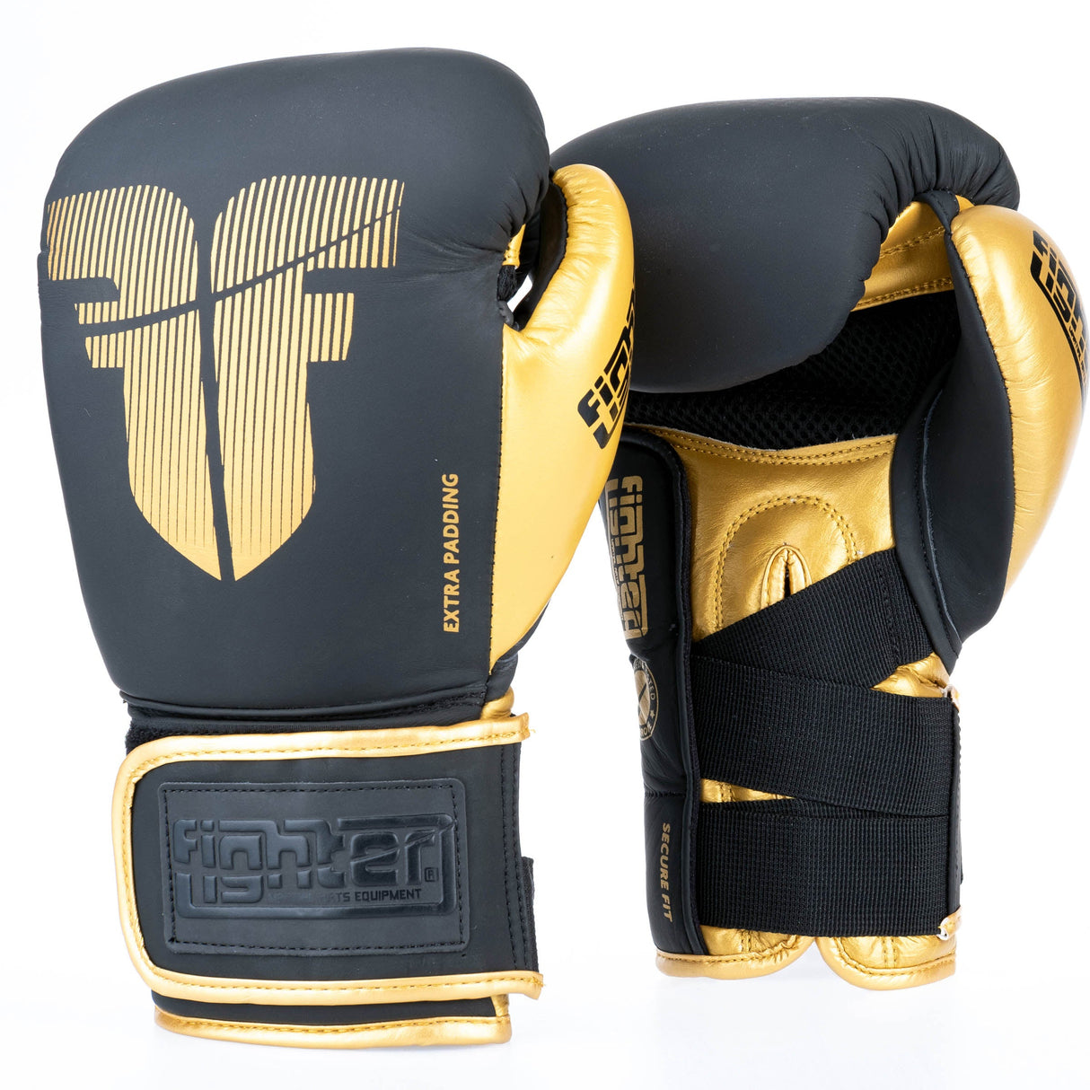 Gants de boxe Fighter Secure Fit - noir/or