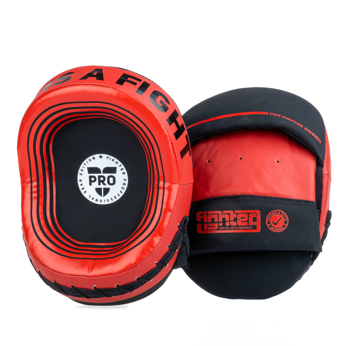 Fighter Oval Shield Pro Small - black/red, FSMPR-002-RB