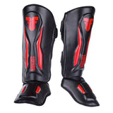 Fighter Shinguards Thai Ergo - black/red, FSG-004BR