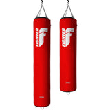 Sac de boxe Fighter professionnel ; 150 cm et 180 cm ; Diamètre 36cm - rouge/blanc