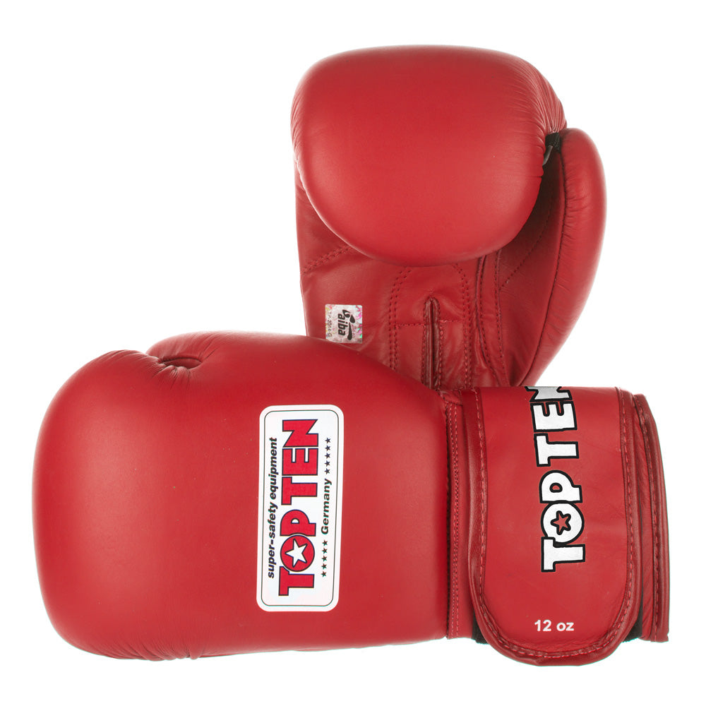 Gants de boxe de compétition Top Ten AIBA 2014 - rouge, 2010-4N