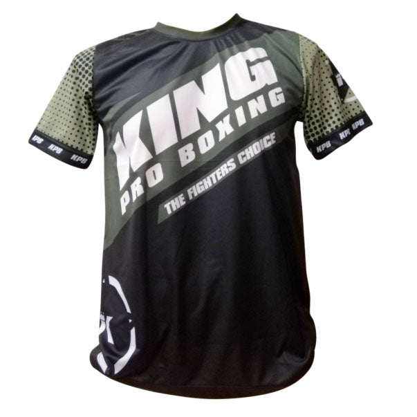 King ProBoxing Trainings-T-Shirt Star Vintage Stone - schwarz/khaki, TTEE02-BLK/KHA