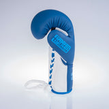 Gants de boxe Fighter Competition Pro - bleu clair/blanc, FBG-004BL