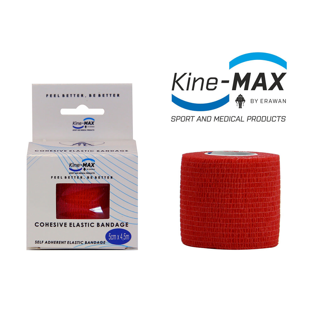 Kine-MAX Selbstsichernde elastische Binde - 5 cm, 7,5 cm, 10 cm - rot, CEB5RED, CEB7RED, CEB10RED