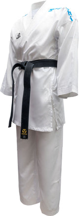 Hayashi kumite kimono AirDeluxe - Approuvé WKF, blanc/bleu, 0474-11