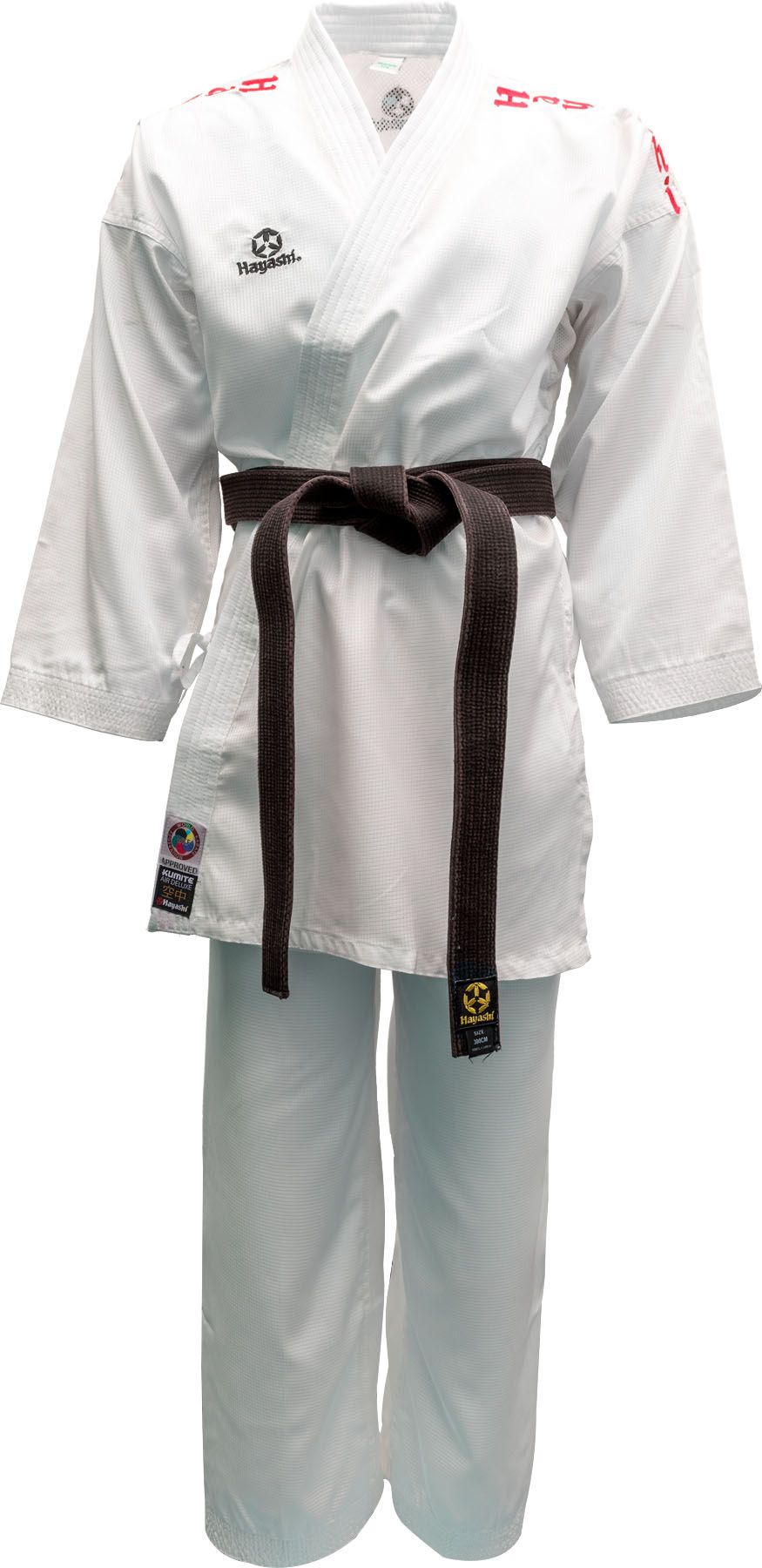 Hayashi Kumite Kimono AirDeluxe - WKF approved, weiß/rot, 0474-11