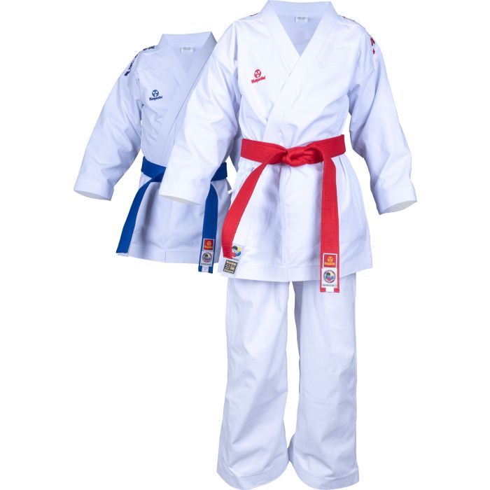 Set d'uniforme de karaté Hayashi "Bunkai 2.0" - blanc/rouge, blanc/bleu, 04971-46