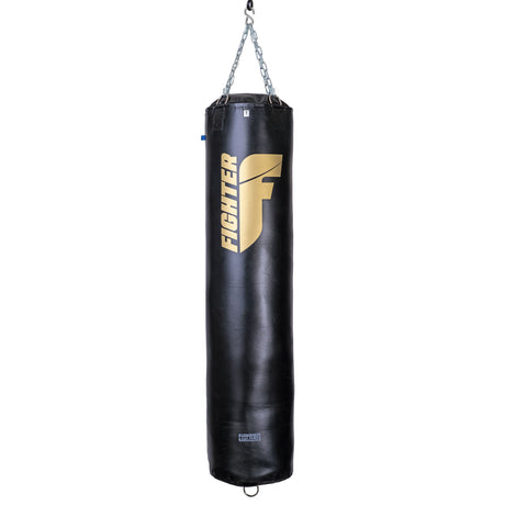 Sac de boxe Fighter professionnel ; 150 cm et 180 cm, diamètre 36 cm - noir/or